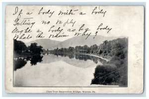 1905 View from Suspension Bridge Warren Pennsylvania PA Antique PMC Postcard