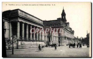 Old Postcard TOURS- The Palace of Justice and the City Htel-