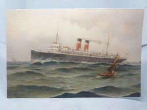 Steamship Antrim Built 1904 Large Art Painting Postcard by Arthur Knowles