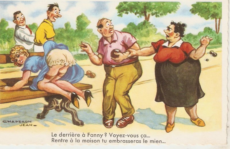 Chaperon Jean. The last one to Fanny?...· Humorous vintage French PC