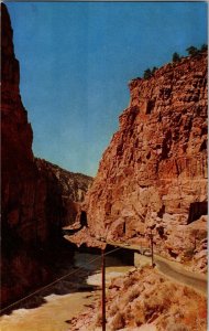 Shoshone Canyon Rattle Snake Mountain Cody Road Vintage Postcard Wyoming