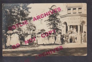 East Orange NEW JERSEY RPPC 1912 SOCIAL HISTORY Church Procession PROTEST Banner