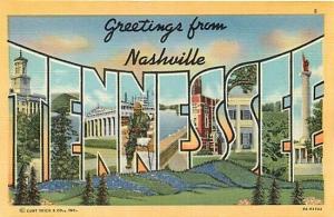 TN, Nashville, Tennessee, Large Letter, Curt Teich No. 9A-H1742