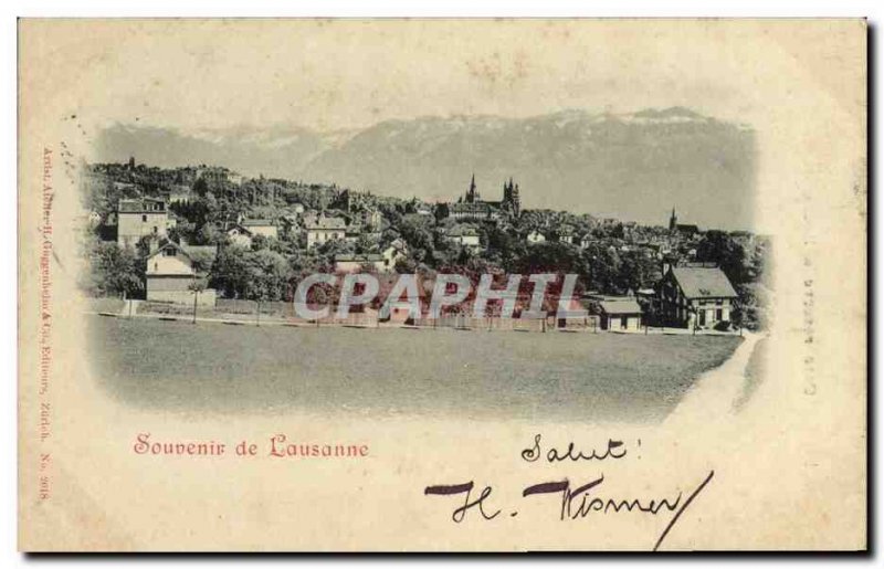 Old Postcard Switzerland Lausanne Map 1899