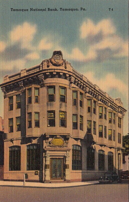 Postcard Tamaqua National Bank Tamaqua PA