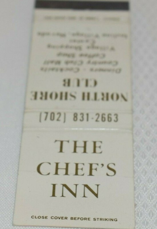 The Chef's Inn North Shore Club Incline Village Nevada 20 Strike Matchbook Cover