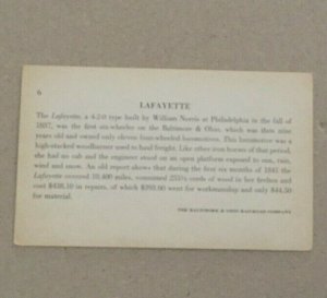 VINTAGE UNUSED POSTCARD LAFAYETTE BALTIMORE & OHIO R.R.