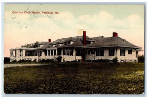 Portland Maine ME Postcard County Club House Exterior View c1915 Vintage Antique
