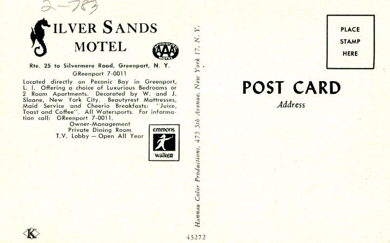 NY - Greenport. Silver Sands Motel