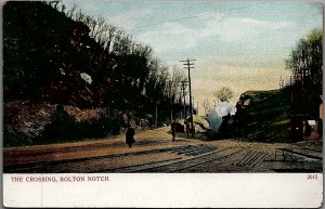 c1900 BOLTON NOTCH CONN RAILROAD CROSSING EARLY UNDIVIDED BACK POSTCARD 29-187 