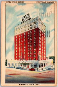 Huntsville AL-Alabama, 1948 Hotel Russel Erskine, Street View, Vintage Postcard