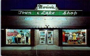 1950s Marie's Town & Lake Shop Wawasee Village Syracuse IN Postcard