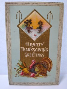 Thanksgiving Hearty Greetings Postcard Turkey Barton & Spooner 1912 Series 33A