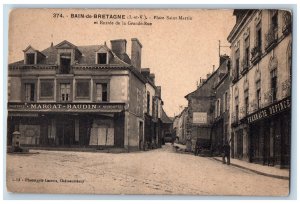 Bain-De-Bretagne Brittany France Postcard Entrance to Main Street c1910 Unposted