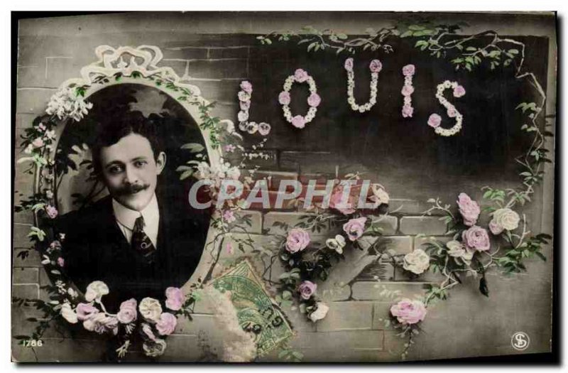 Old Postcard Fancy Surname Louis