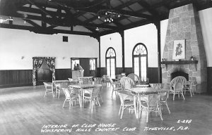 Interior of Club House Whispering Hills Country Club, real photo Titusville FL