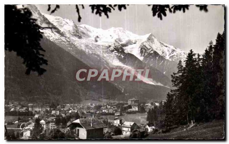 Old Postcard Chamonix Vue Generale and Mont Blanc