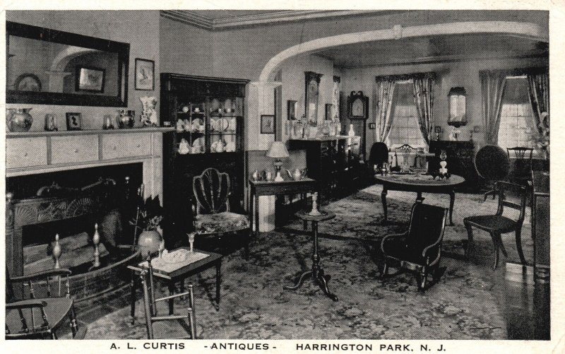 Vintage Postcard 1936 AL Curtis Antiques Furnitures Harrington Park New