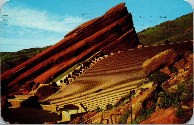 Vtg 1960s Red Rocks Theatre Amphitheatre Denver Mountain Park Colorado Postcard