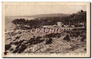 Old Postcard Pilat Plage Basin & # 39Arcachon General view The cornice