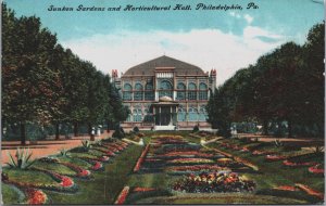 Sunken Gardens and Horticultural Hall Philadelphia Pennsylvania Postcard C106