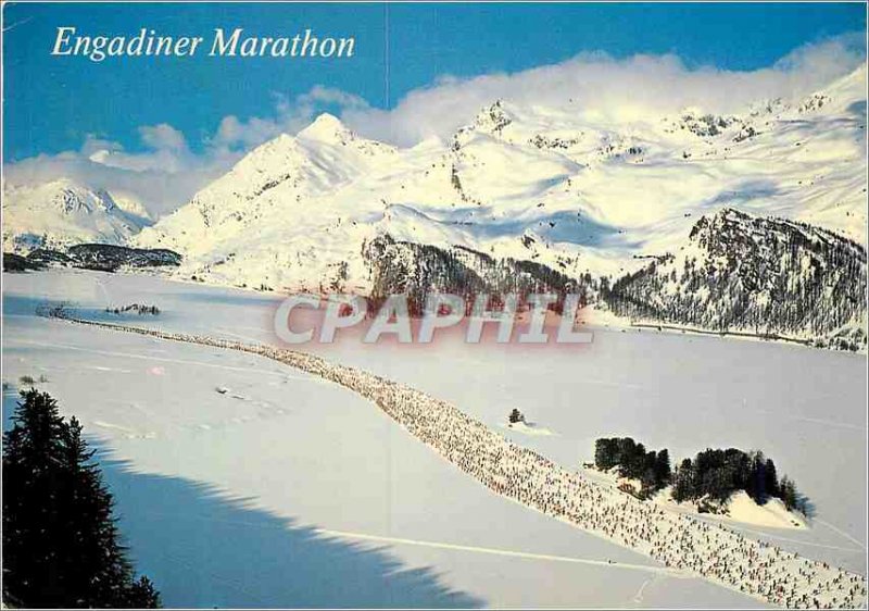 Postcard Modern Engadiner Marathon Silsersee auf dem mit Piz Longlin