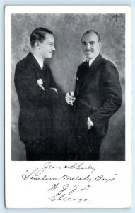 CHICAGO, IL ~ WJJD Radio ~ Jean & Charley SOUTHERN MELODY BOYS 1930s Postcard