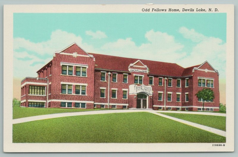 Devil’s Lake North Dakota~Old Fellows Home~Vintage Postcard