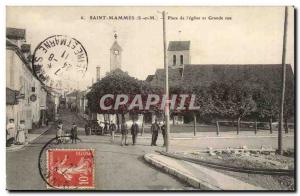 Saint Mammes - Place de l & # 39Eglise street- and Great Old Postcard
