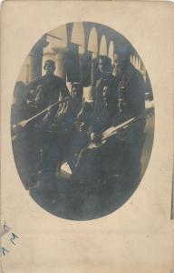 Military history photo postcard soldiers music guitar mandolin uniforms