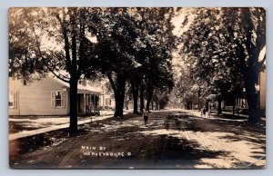 J89/ Harveysburg Ohio RPPC Postcard c10 Main St Warren County Residences 347