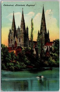 1911 Cathedral Lichfield Staffordshire England Old Norman Posted Postcard