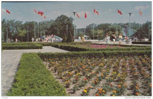 Colourful flower beds on Centre Island,  Toronto,  Ontario,  Canada,  40-60s