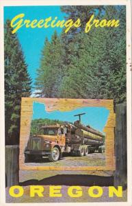 Greetings From Oregon With Logging Truck 1994