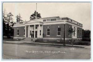 1923 Post Office Building Bemidji Minnesota MN RPPC Photo Vintage Postcard