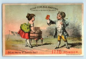 1880s B.T. Babbitt's 1776 Powder Soap Colonial Style Men & Women Lot Of 3 #5 B