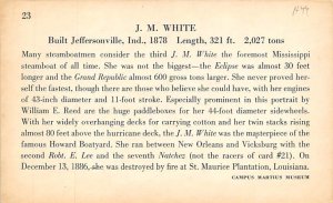 J M white River Steamship Non  Backing Ferry Boat Ship 