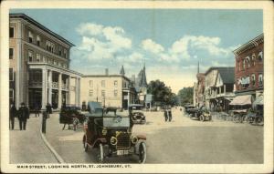 St. Johnsbury VT Main St. North c1920 Postcard