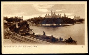 dc1202 - OTTAWA Ontario Postcard 1920s Parliament Hill from Ottawa River