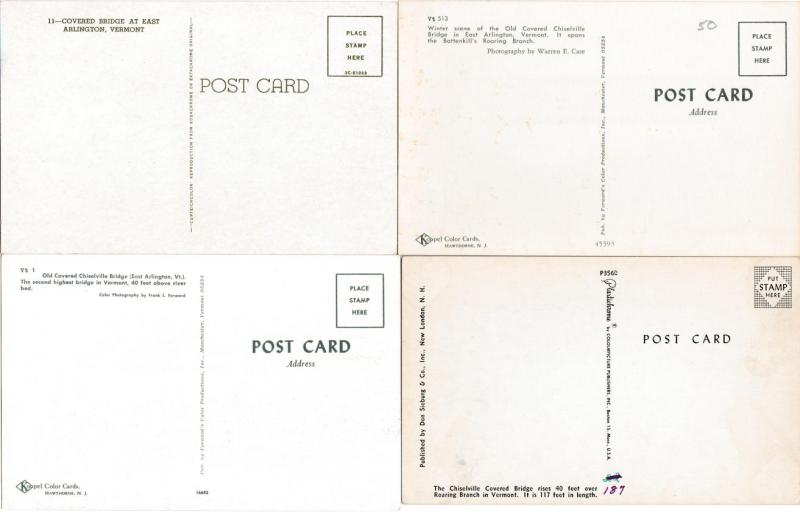 (4 cards) Chiselville Covered Bridge Vermont