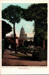 City Hall from Jefferson Square, Eddy & Gough St SF CA Vintage Postcard P11