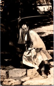 Japan Samurai Costume Vintage RPPC 09.71