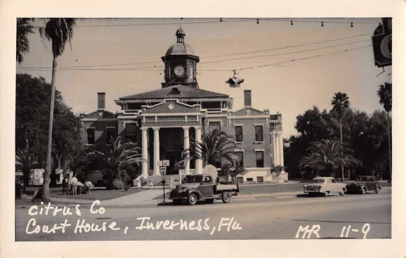 Inverness Florida Court House Real Photo Vintage Postcard AA16369