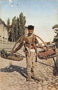 b78660 balkan types folklore costumes market  fruit seller romania