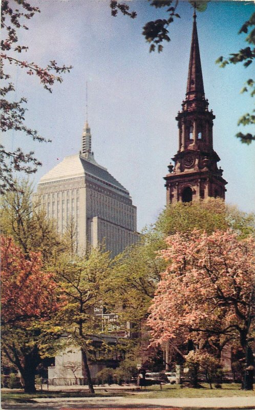 Postcard USA john hancock building arlington street church