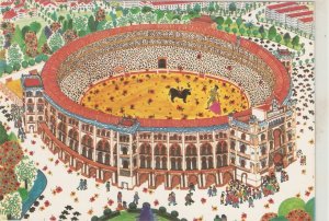 Madrid. Plaza de Toros, by Cristina Redondo Modern Naive Painting Spanish post