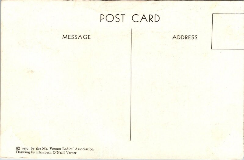 Nelly Custis School House Mount Vernon VA Virginia Postcard c1930 VTG UNP Unused 