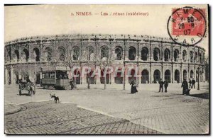 Postcard Old Tram Train Nimes bullring The Outdoor hitch Donkey Mule