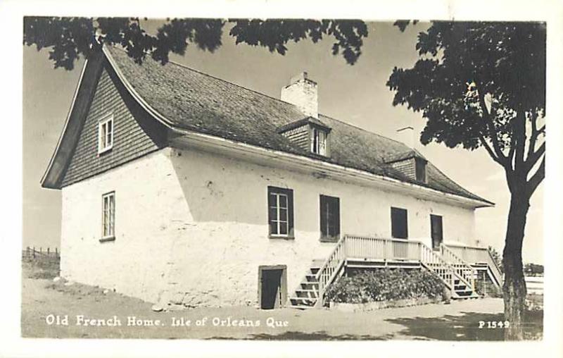 RPPC of an Old French Home, Isle of Orleans, Quebec Canada