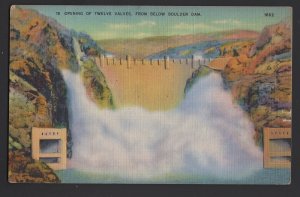 Nevada Boulder Dam Opening of Twelve Valves from Below pm1939 ~ Linen